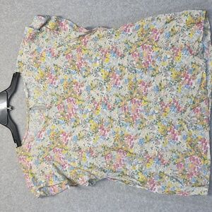 Emerson Rose Floral Print Women's Top With Ruffle Sleeves